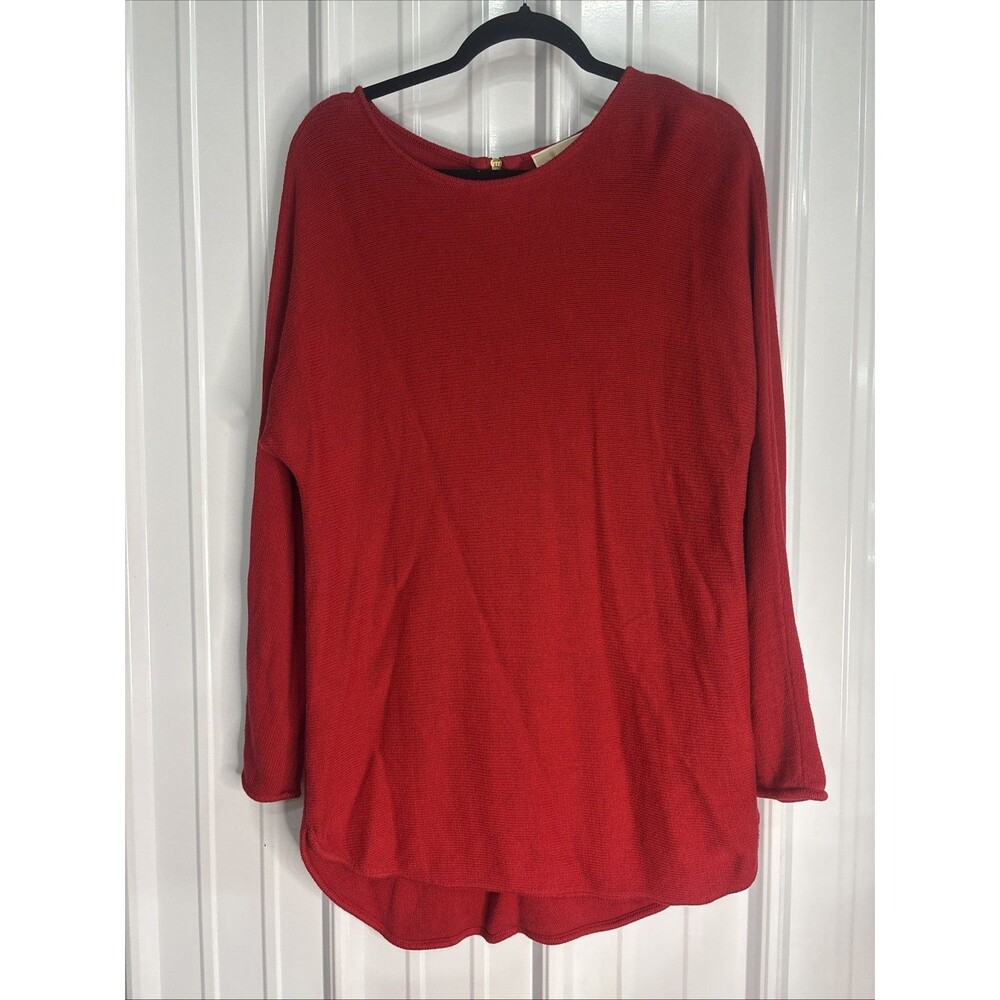 Michael Kors Long Red Zip Back Sweater Medium EUC